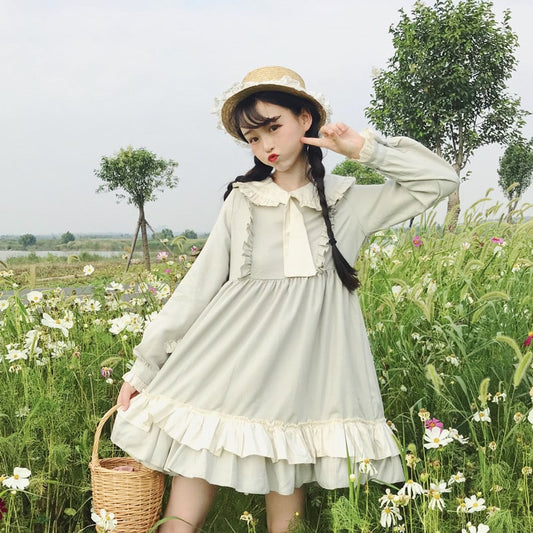 Lolita Doll Collar Layered Falbala Dress