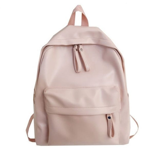 Kawaii Preppy Style Leather Backpack