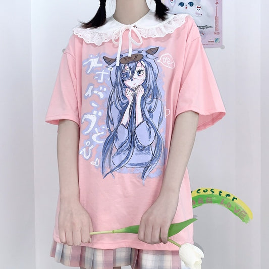 Harajuku Kawaii Pink Graphic T-Shirts