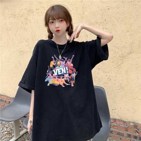 Funny Letter Printing Loose T-shirt